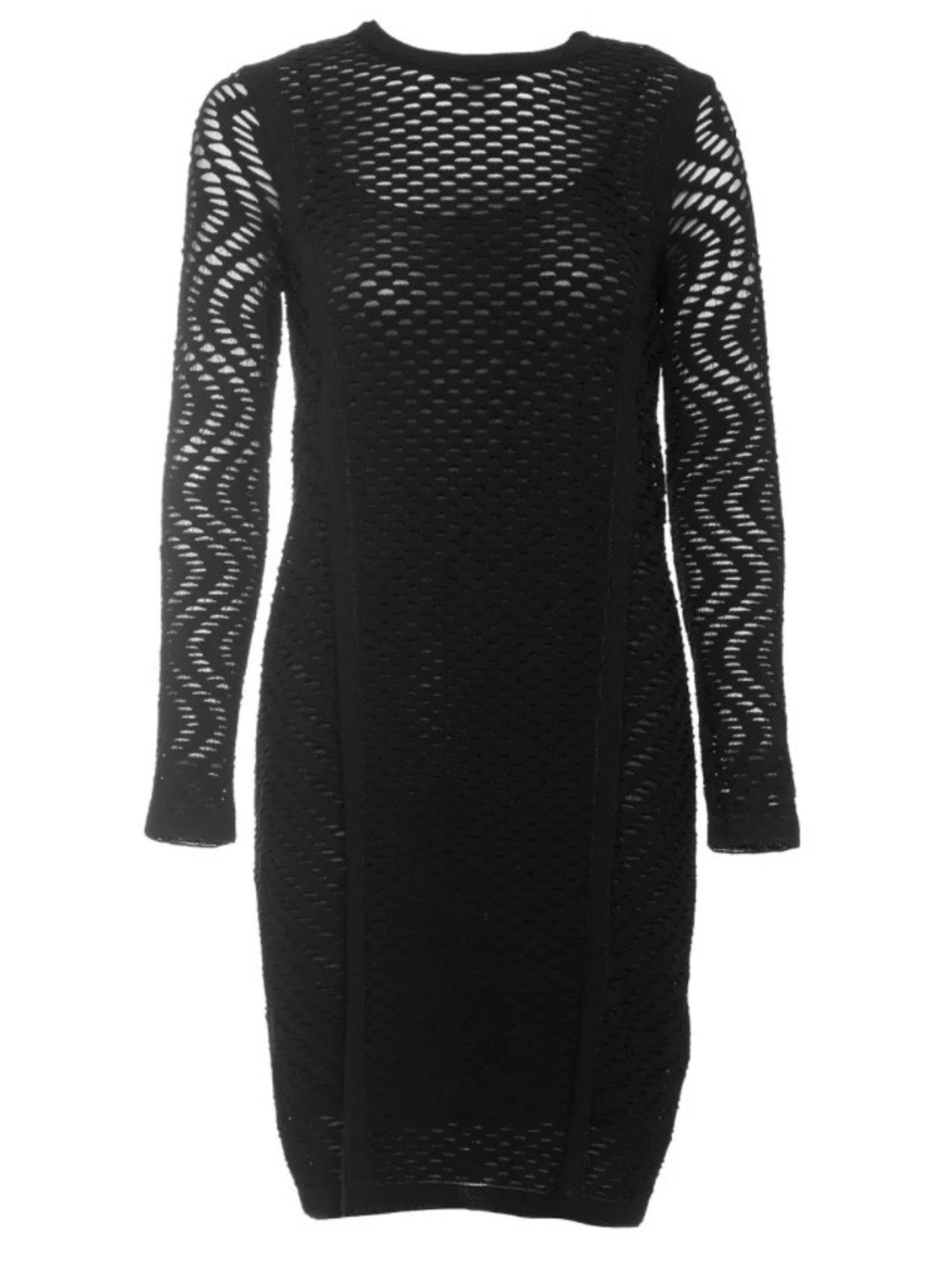 M Missoni Perforated Cut out Black Bodycon Dress Size EU 42 US Size M